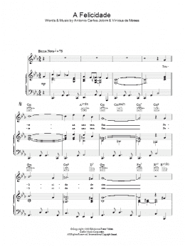 page one of Felicidade (Piano, Vocal & Guitar Chords)