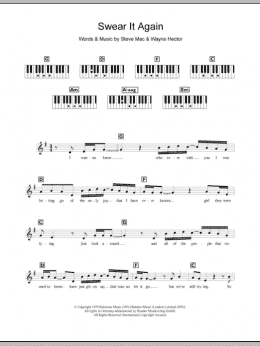 page one of Swear It Again (Piano Chords/Lyrics)