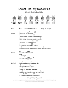 page one of Sweet Pea, My Sweet Pea (Guitar Chords/Lyrics)