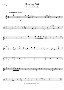 page one of Sunday Girl (Alto Sax Solo)