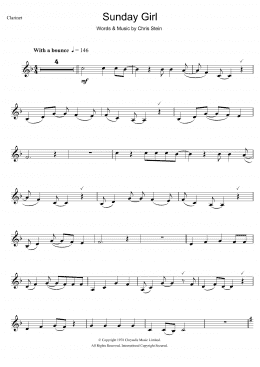 page one of Sunday Girl (Clarinet Solo)