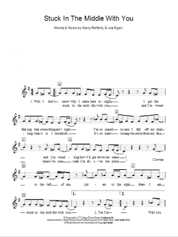 page one of Stuck In The Middle With You (Piano Chords/Lyrics)
