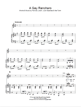 page one of A Gay Ranchero (Piano, Vocal & Guitar Chords)