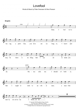 page one of Lovefool (Flute Solo)