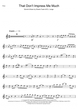 page one of That Don't Impress Me Much (Flute Solo)