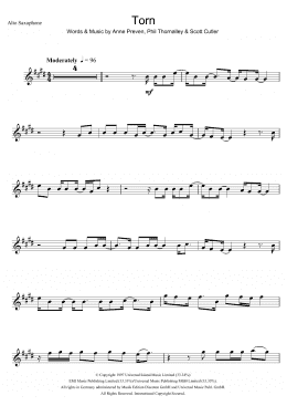 page one of Torn (Alto Sax Solo)