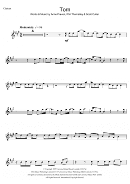 page one of Torn (Clarinet Solo)