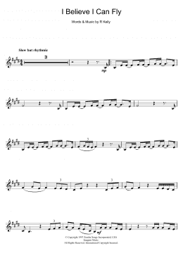 page one of I Believe I Can Fly (Clarinet Solo)