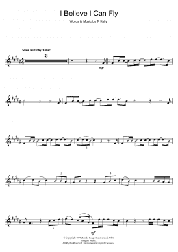 page one of I Believe I Can Fly (Alto Sax Solo)
