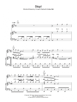 page one of Stop (Piano, Vocal & Guitar Chords)