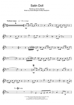 page one of Satin Doll (Clarinet Solo)