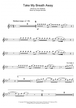 page one of Take My Breath Away (Flute Solo)