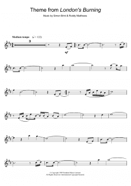 page one of Theme from London's Burning (Clarinet Solo)