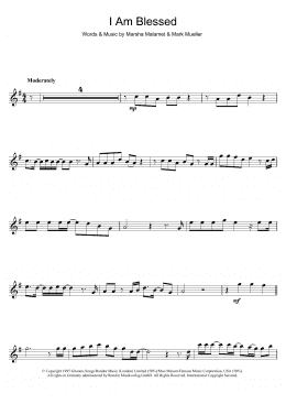 page one of I Am Blessed (Alto Sax Solo)