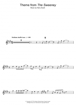 page one of Theme from The Sweeney (Clarinet Solo)