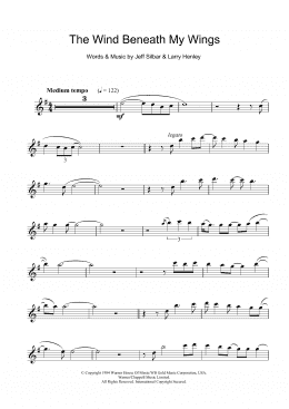 page one of The Wind Beneath My Wings (Alto Sax Solo)