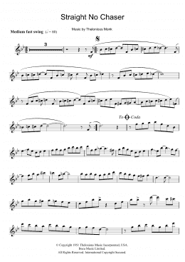 page one of Straight No Chaser (Flute Solo)