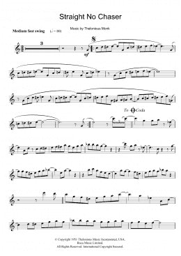 page one of Straight No Chaser (Clarinet Solo)