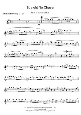 page one of Straight No Chaser (Alto Sax Solo)