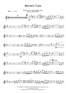 page one of Bernie's Tune (Flute Solo)