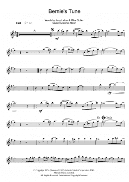 page one of Bernie's Tune (Clarinet Solo)