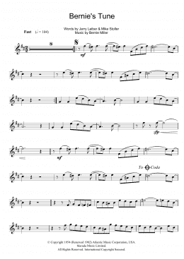 page one of Bernie's Tune (Alto Sax Solo)
