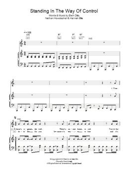 page one of Standing In The Way Of Control (Piano, Vocal & Guitar Chords)