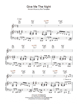 page one of Give Me The Night (Piano, Vocal & Guitar Chords)