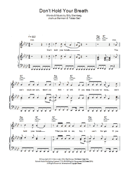page one of Don't Hold Your Breath (Piano, Vocal & Guitar Chords)