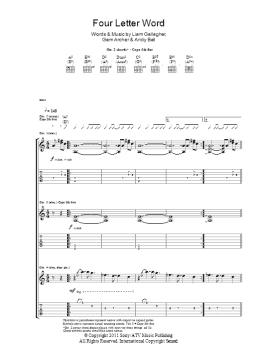 page one of Four Letter Word (Guitar Tab)