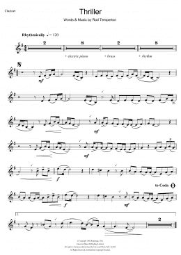 page one of Thriller (Clarinet Solo)