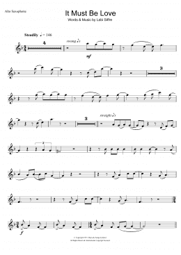 page one of It Must Be Love (Alto Sax Solo)