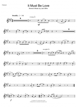 page one of It Must Be Love (Clarinet Solo)