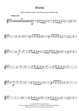 page one of Words (Clarinet Solo)