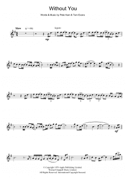 page one of Without You (Clarinet Solo)