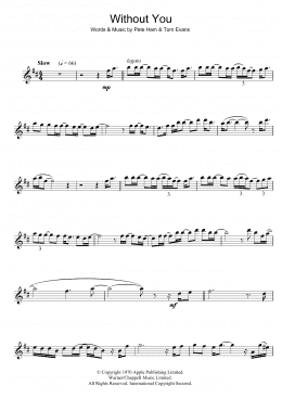 page one of Without You (Alto Sax Solo)