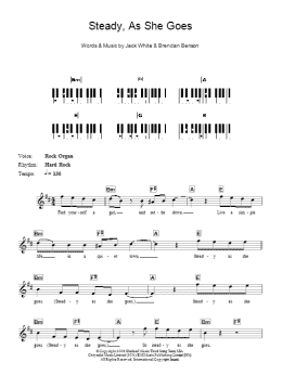 page one of Steady, As She Goes (Piano Chords/Lyrics)