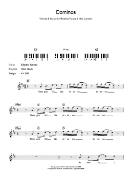page one of Dominos (Piano Chords/Lyrics)
