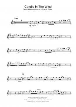 page one of Candle In The Wind (Clarinet Solo)