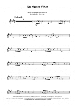 page one of No Matter What (from Whistle Down The Wind) (Violin Solo)