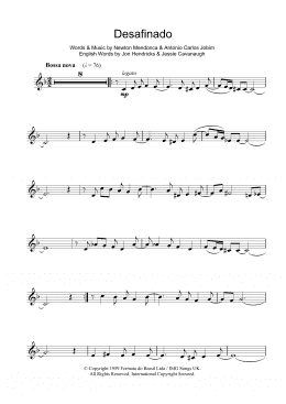 page one of Desafinado (Slightly Out Of Tune) (Clarinet Solo)