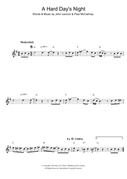 page one of A Hard Day's Night (Flute Solo)