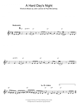 page one of A Hard Day's Night (Clarinet Solo)