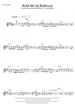 page one of Build Me Up Buttercup (Alto Sax Solo)