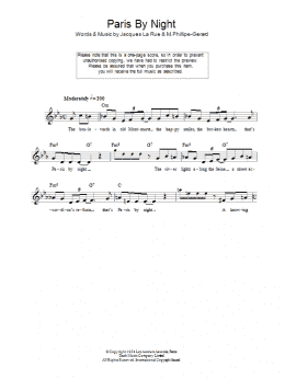 page one of Paris By Night (Lead Sheet / Fake Book)