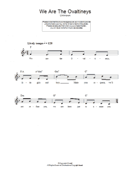 page one of We Are The Ovaltineys (Lead Sheet / Fake Book)