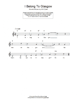 page one of I Belong To Glasgow (Lead Sheet / Fake Book)