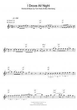 page one of I Drove All Night (Alto Sax Solo)