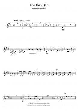 page one of The Can Can (Clarinet Solo)