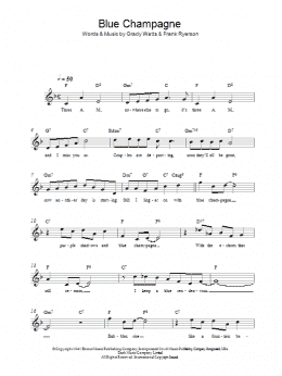 page one of Blue Champagne (Lead Sheet / Fake Book)